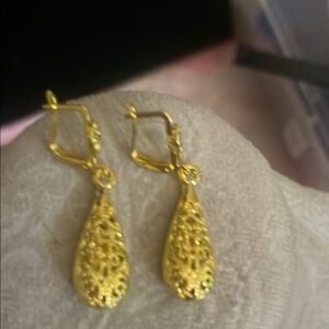 Elegant Gold Drop Earrings Made in Miami